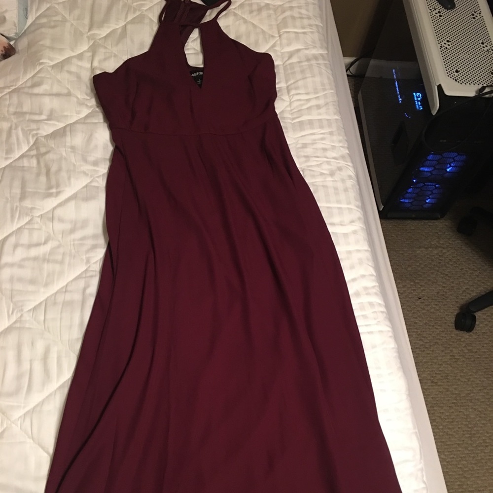 Maroon bridesmaid dress
